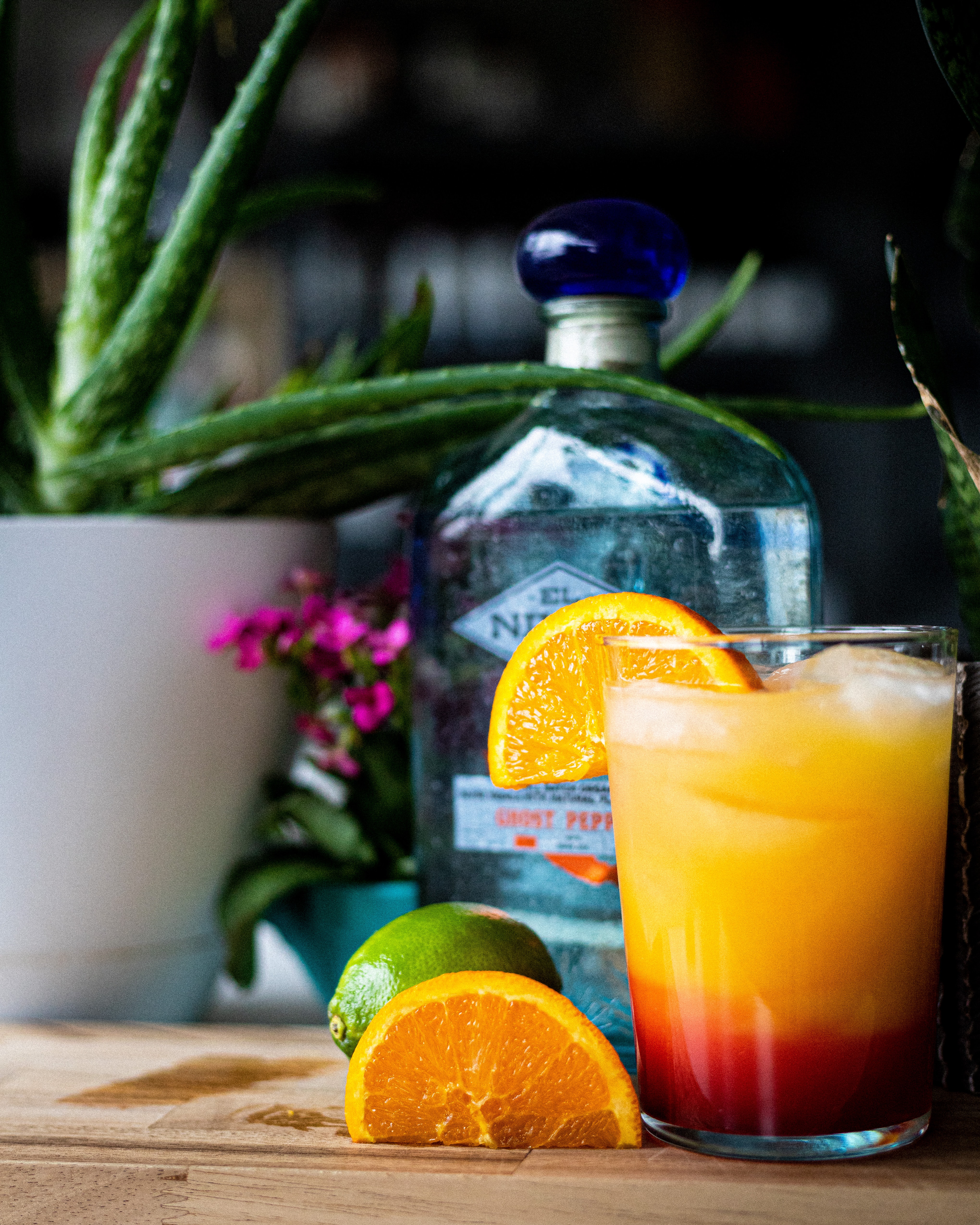 Try a Tequila sunrise cocktail