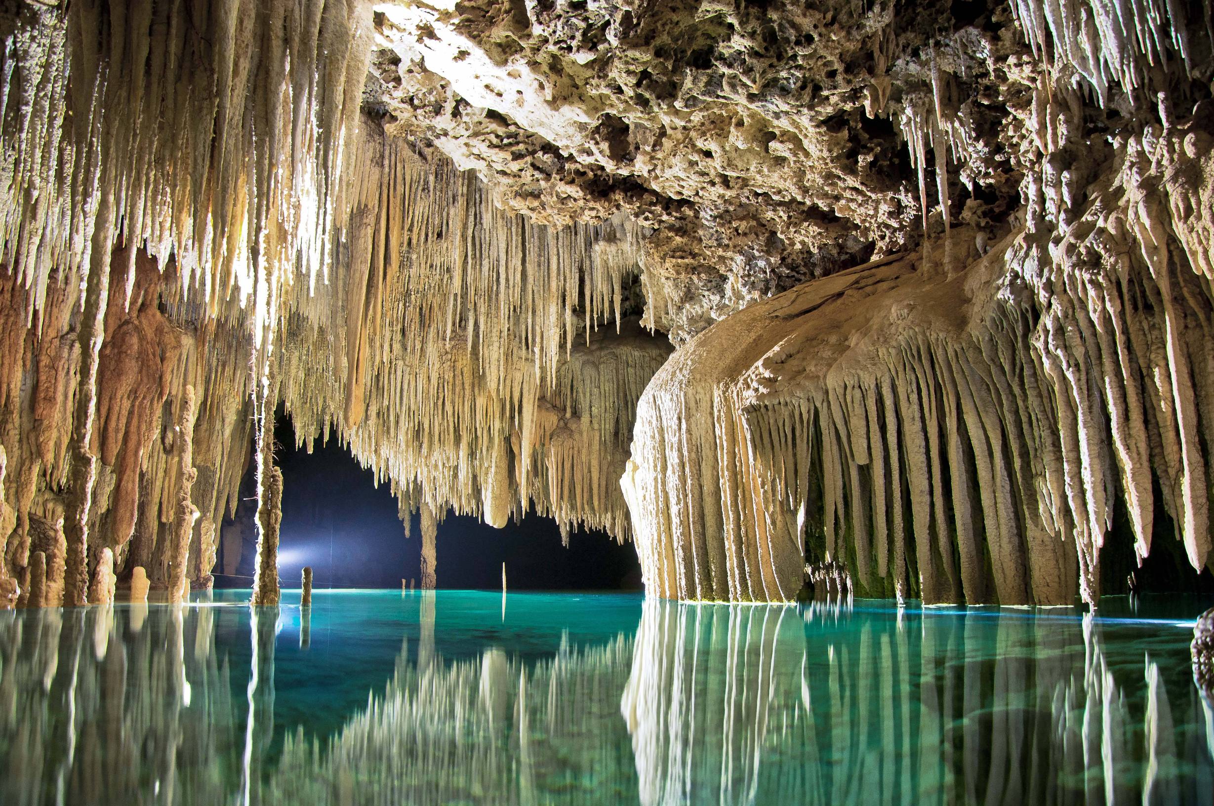 Underwater cave cenote near the Riviera Maya