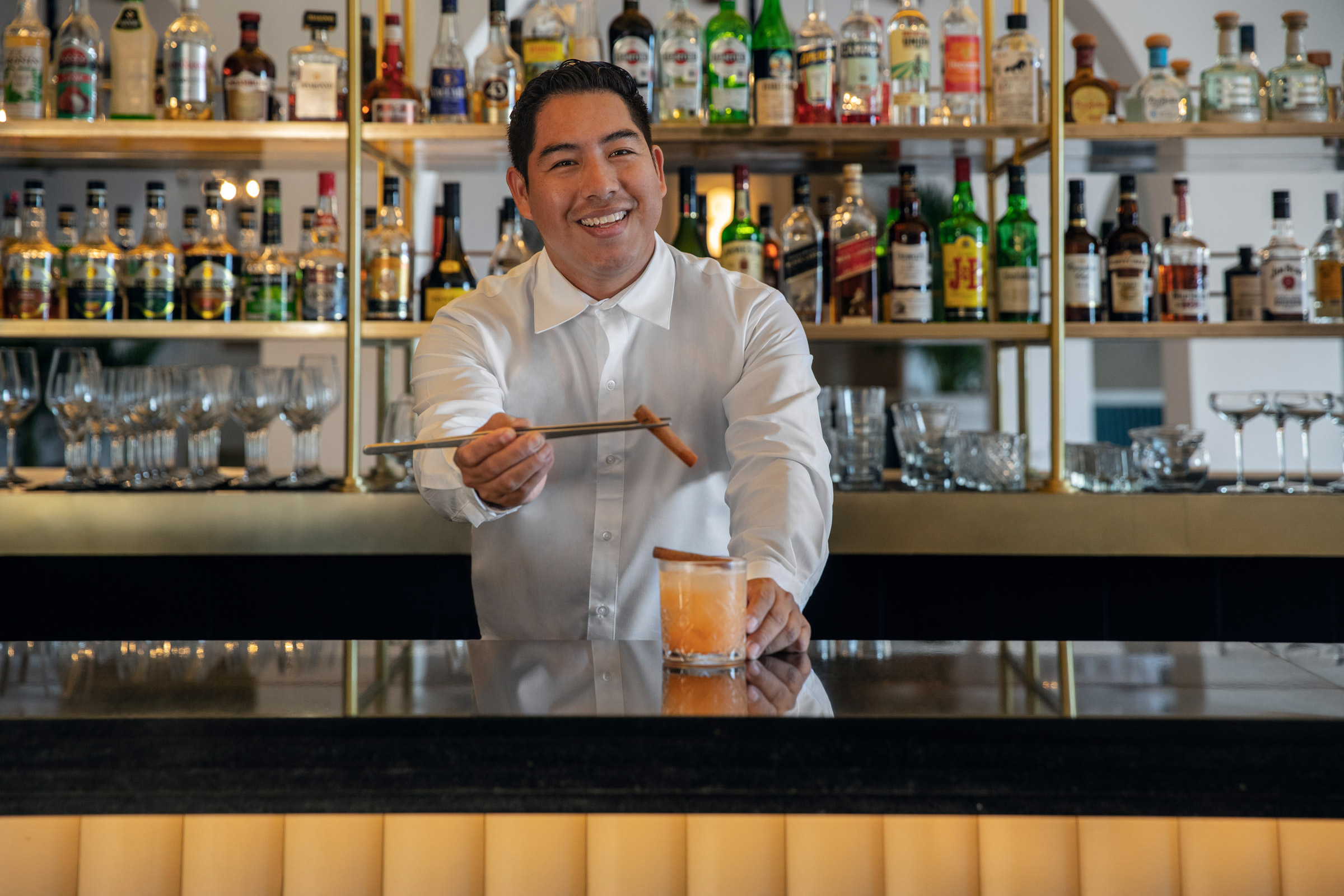 Happy barman at an All Inclusive resort