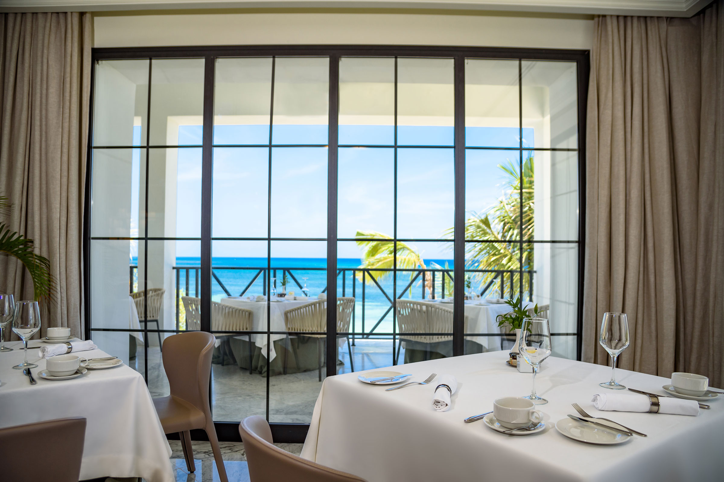 Zenith Restaurant at Excellence Oyster Bay with an incredible ocean view
